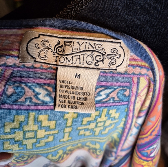 Flying Tomato Vibrant Patterned Tunic Top - Picture 2 of 6